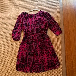 Everly Pink and Black Pattern Dress